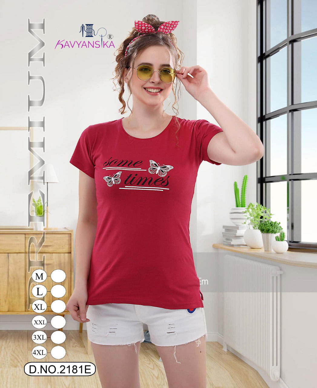 Kavyansika Side Cut 2181 Casual Wear Hosiery cotton T-shirt Collection